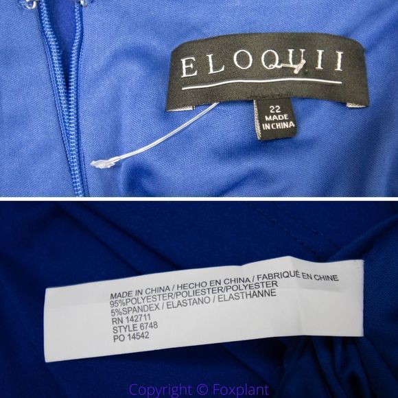 NEW Eloquii royal blue sleeveless ruched bodycon dress, size 22 - Picture 16 of 16